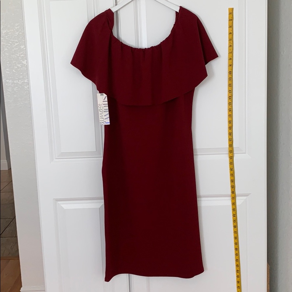 Burgundy off the shoulder dress